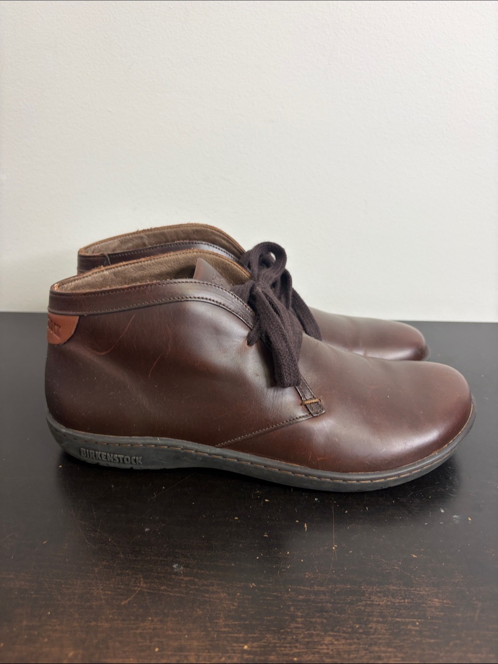Birkenstock Desert Boots EU 41 Womens 10 Brown Leather Lace Up Round Toe Ankle